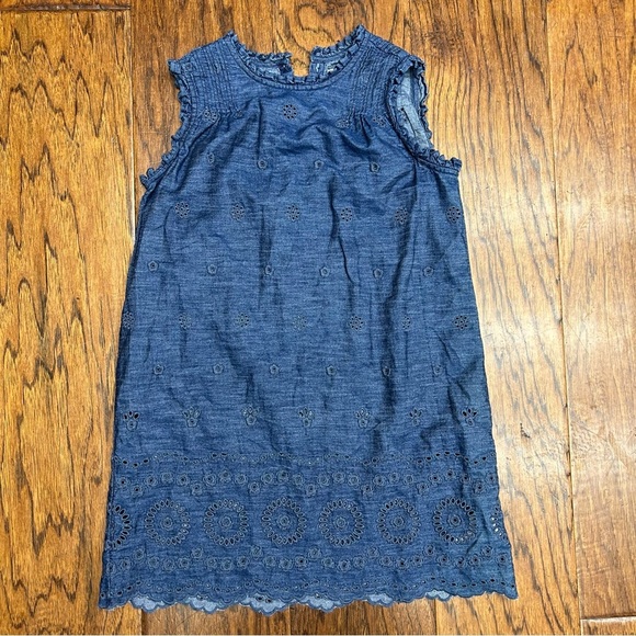 Gap x doen embroidered Blue Eyelet Kids Dress - Picture 1 of 6